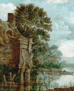 Landscape, Cottage by a River