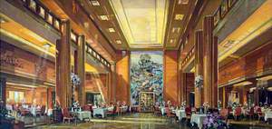 First Class Dining Room of the 'Queen Mary'