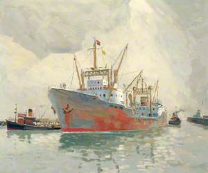 Cargo Vessel Entering Yarmouth Haven