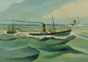 Steam Tug 'United Service' Towing the Caister Lifeboat 'Covent Garden'