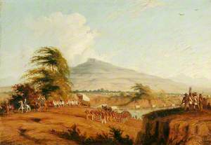 Forces under the Command of Lieutenant General Cathcart Crossing the Orange River, South Africa, to Attack Moshesh, 1852