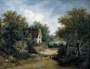 Road Scene with a Thatched Cottage