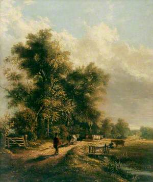 Road Scene with Cattle