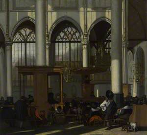 The Interior of the Oude Kerk, Amsterdam, during a Sermon