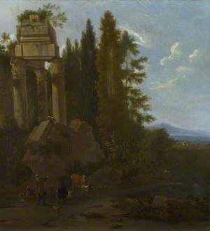 A Landscape with Classical Ruins