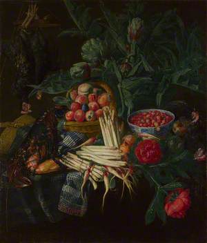 A Still Life with Fruit, Vegetables, Dead Chickens and a Lobster