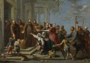 Saint Anthony of Padua (?) distributing Bread