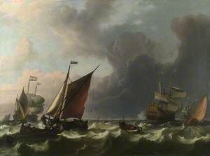 Dutch Men-of-war and Small Vessels in a Fresh Breeze off Enkhuizen