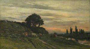 Landscape with Cattle by a Stream