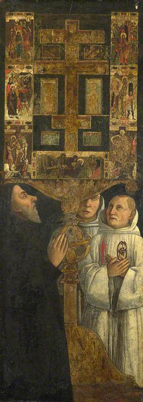 Cardinal Bessarion and Two Members of the Scuola della Carità in prayer with the Bessarion Reliquary