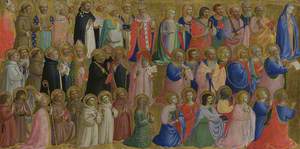 The Virgin Mary with the Apostles and Other Saints: Inner Left Predella Panel