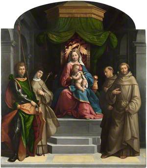 The Madonna and Child, with Saints William of Aquitaine, Clare, Anthony of Padua and Francis