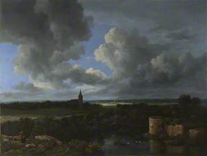 A Landscape with a Ruined Castle and a Church