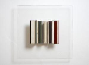 Transparent Relief Construction in White, Black, Green and Maroon