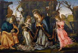 The Nativity with Two Angels