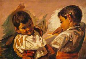 Two Boys: Study after 'Spanish Boys Playing at Bull-Fighting'