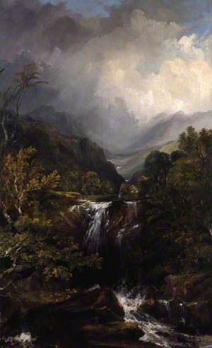 Highland Landscape with a Waterfall