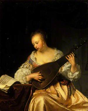 A Woman Playing a Lute