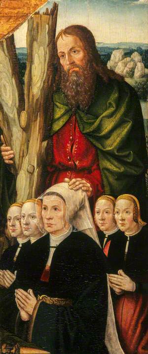 Saint Andrew with the Donor's Wife and Daughters