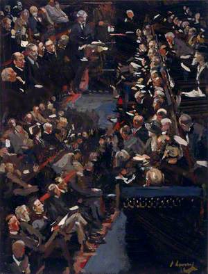 Study for 'The House of Commons – Ramsay Macdonald Addressing the House'