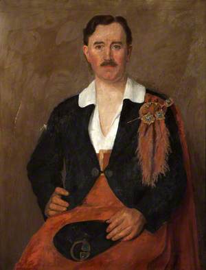 Portrait of a Man Wearing Gaelic Dress