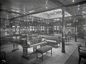 First class drawing room, including fireplace and grand piano