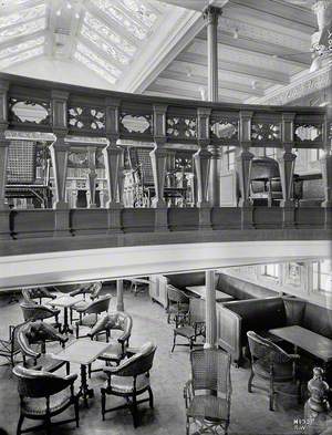 Combined view of balcony smoke room and lower first class smoke room