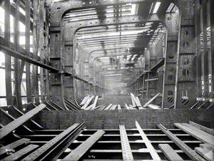 Progress on internal framing and constructional arrangements, showing tank subdivisions