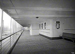 View along upper promenade deck