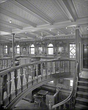 First class balcony smoke room and staircase leading to lower smoke room