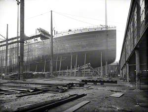 Starboard bow profile on No. 7 slip, South Yard prior to launch