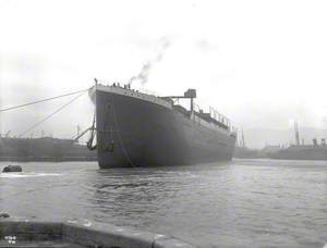 Port bow view afloat immediately after launch