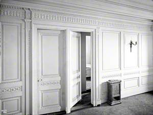 Panelling and open door leading to bathroom/W.C., first class