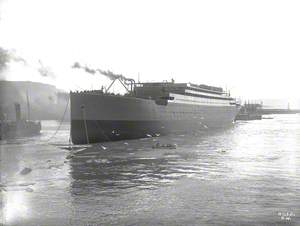 Port bow view afloat immediately after launch