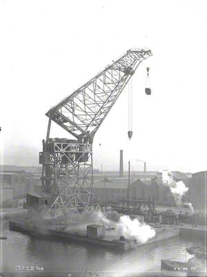 Sequence showing erection and testing of 200 ton floating crane