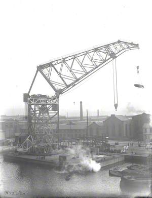 Sequence showing erection and testing of 200 ton floating crane