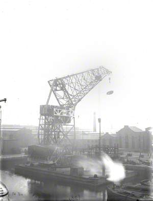 Sequence showing erection and testing of 200 ton floating crane