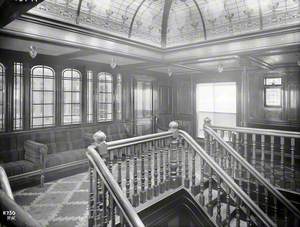 First class staircase and landing, with dome