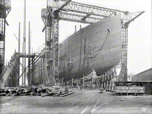 Starboard bow view on No. 1 slip, North Yard prior to launch