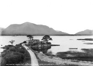 McCartie Mor's Castle, and Lower Lake, Killarney, from Lake Hotel