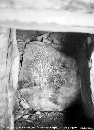 Inscribed Stone, Hag's Chair Cairn, Lough Crew