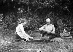 Lough Neagh Eel Fishers Pegging the Lines