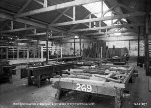 Tram Construction at Belfast, Car Floors in the Erecting Shop