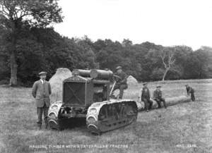 Hauling Timber with a Caterpillar Tractor