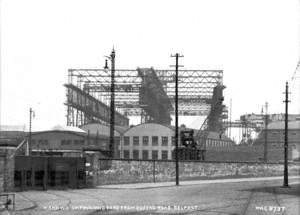 H. and W.'s Shipbuilding Yard from Queen's Road, Belfast