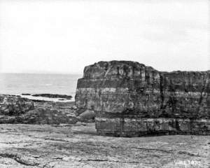 Untitled (see WAG 3605, a view of indurated lias, shale in basalt, in rock structure in Portrush, dyke)