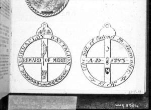 Untitled (a view of a drawing of a volunteer medal)