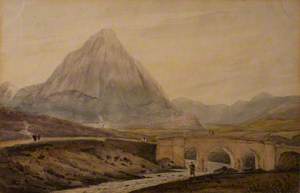 Errigal Mountain, County Donegal, from Below Bryan's Bridge (now replaced) on the Clady River