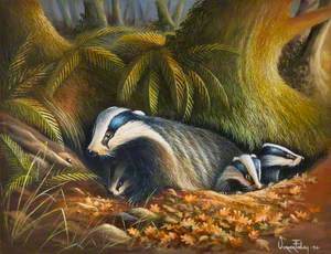 Badgers – Mother with Cubs