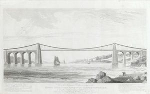 View of Suspension Bridge over the Menai Strait